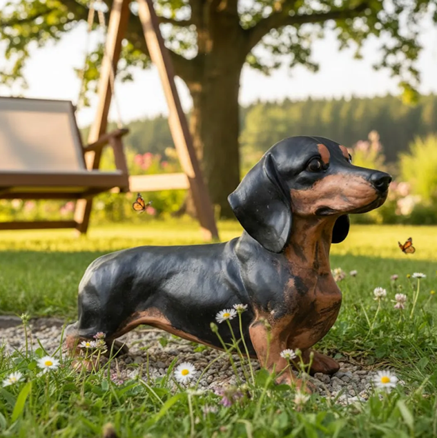 Keramický jezevčík černo-tříslový